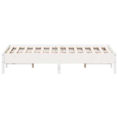 Bedframe massief grenenhout wit 120x200 cm
