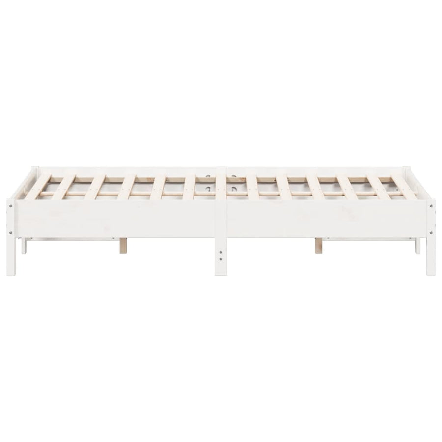 Bedframe massief grenenhout wit 120x200 cm