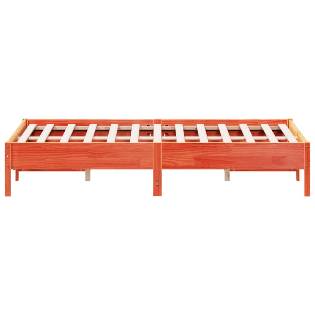 Bedframe massief grenenhout wasbruin 120x200 cm