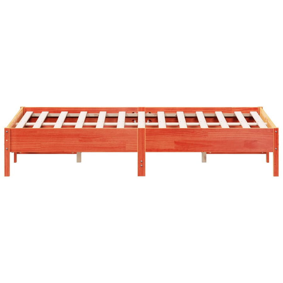 Bedframe massief grenenhout wasbruin 120x200 cm