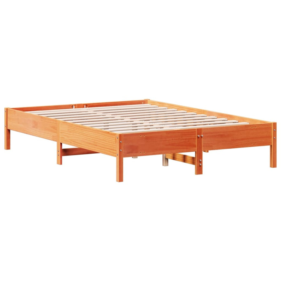 Bedframe massief grenenhout wasbruin 120x200 cm