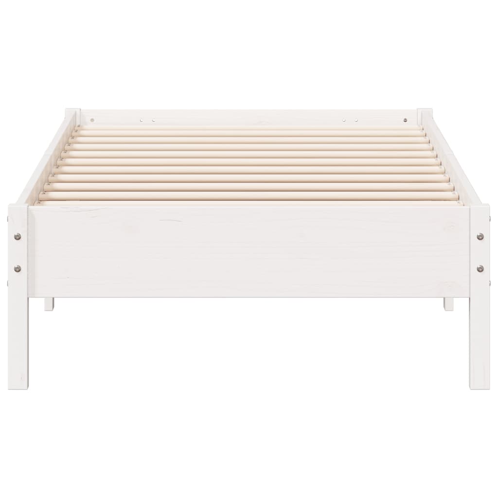 Bedframe massief grenenhout wit 100x200 cm