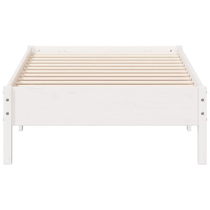 Bedframe massief grenenhout wit 100x200 cm