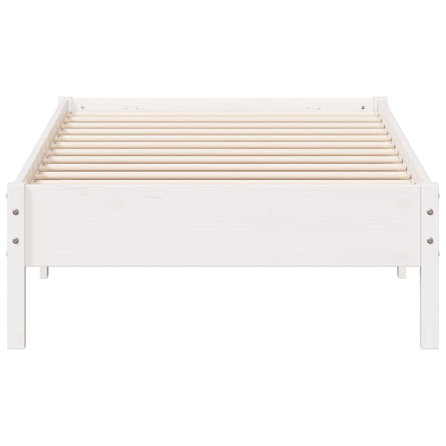 Bedframe massief grenenhout wit 100x200 cm