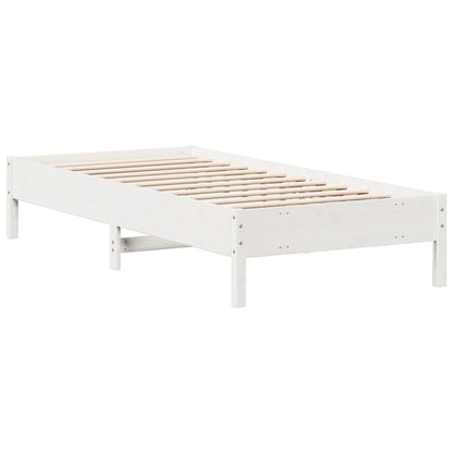 Bedframe massief grenenhout wit 100x200 cm
