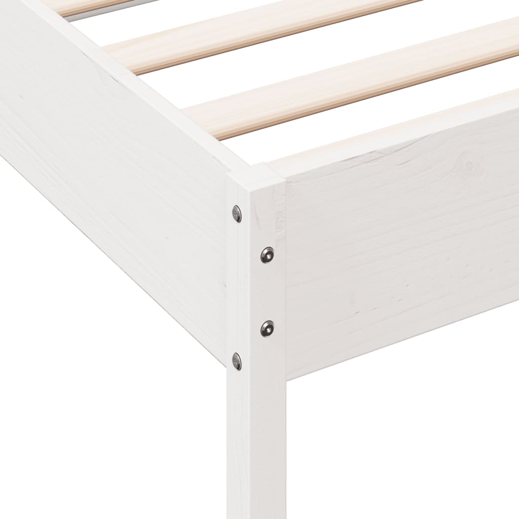 Bedframe massief grenenhout wit 100x200 cm