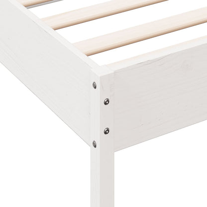 Bedframe massief grenenhout wit 100x200 cm
