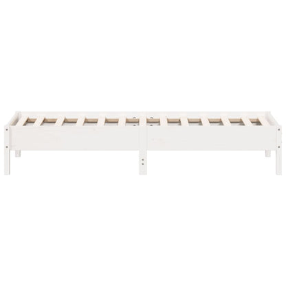 Bedframe massief grenenhout wit 90x200 cm