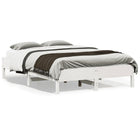 Bedframe massief grenenhout wit 140x190 cm
