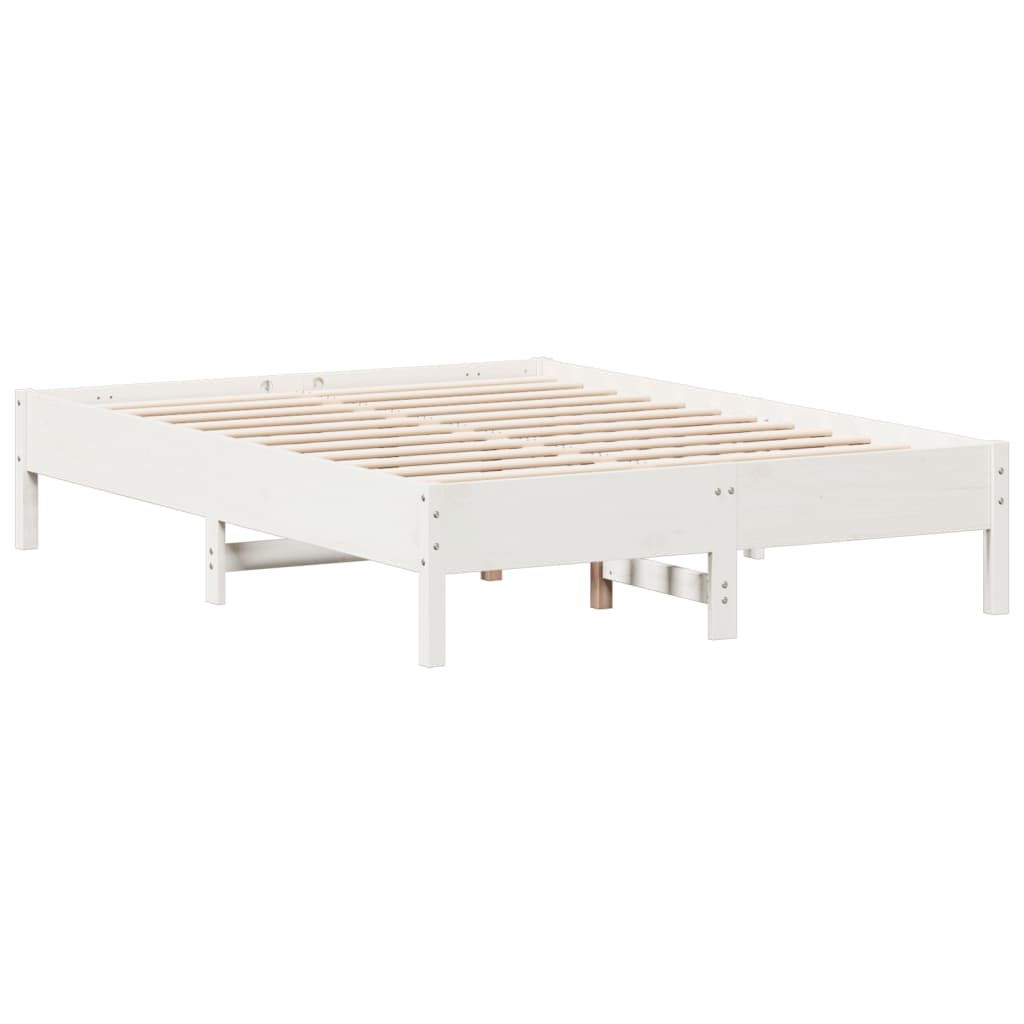 Bedframe massief grenenhout wit 120 x 190 cm