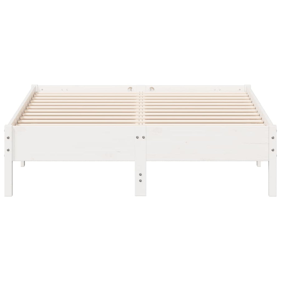 Bedframe massief grenenhout wit 120 x 190 cm
