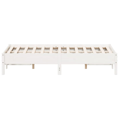 Bedframe massief grenenhout wit 120 x 190 cm