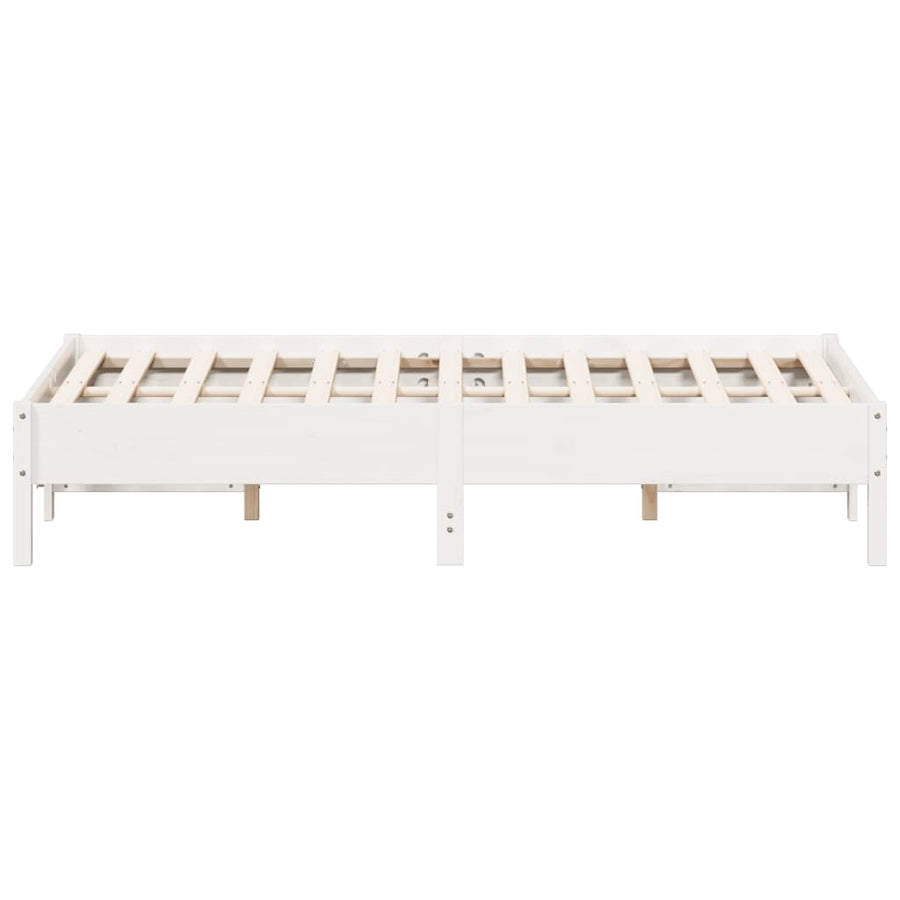 Bedframe massief grenenhout wit 120 x 190 cm