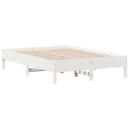 Bedframe massief grenenhout wit 120 x 190 cm