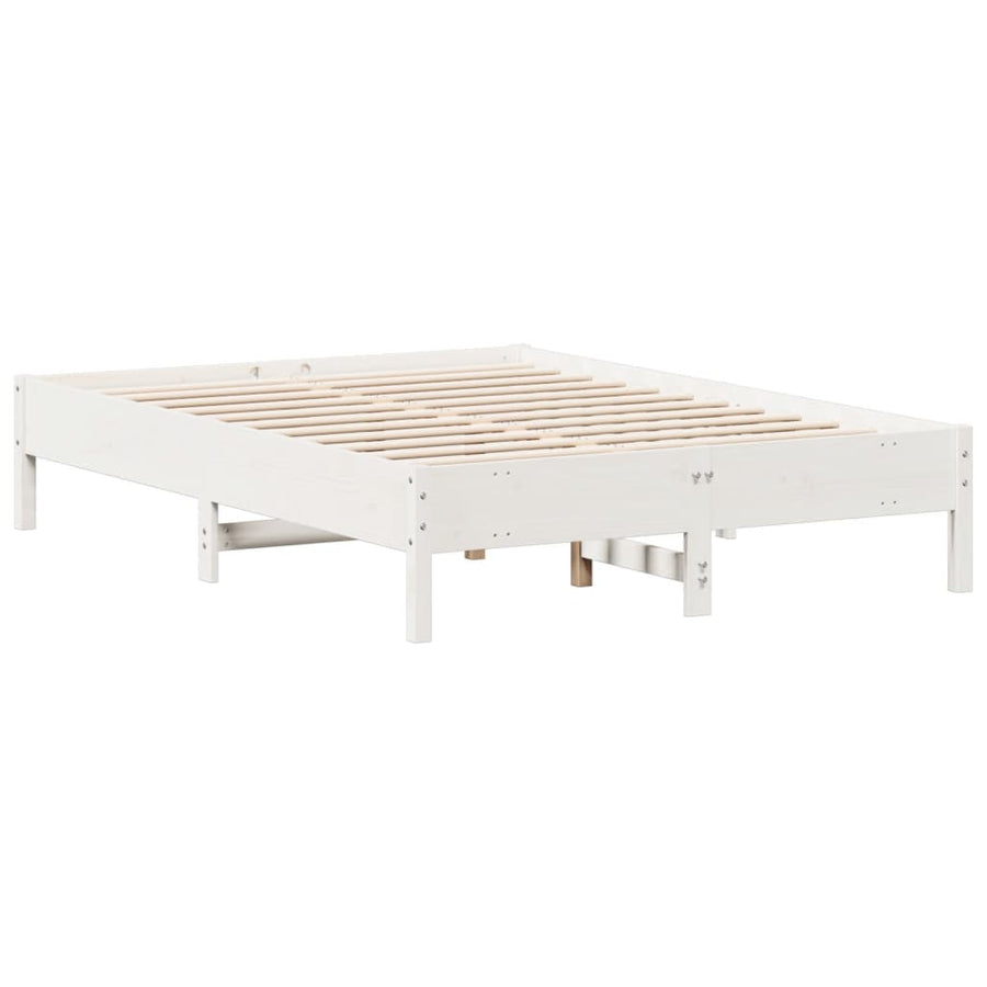 Bedframe massief grenenhout wit 120 x 190 cm