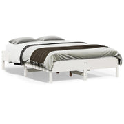 Bedframe massief grenenhout wit 120x190 cm