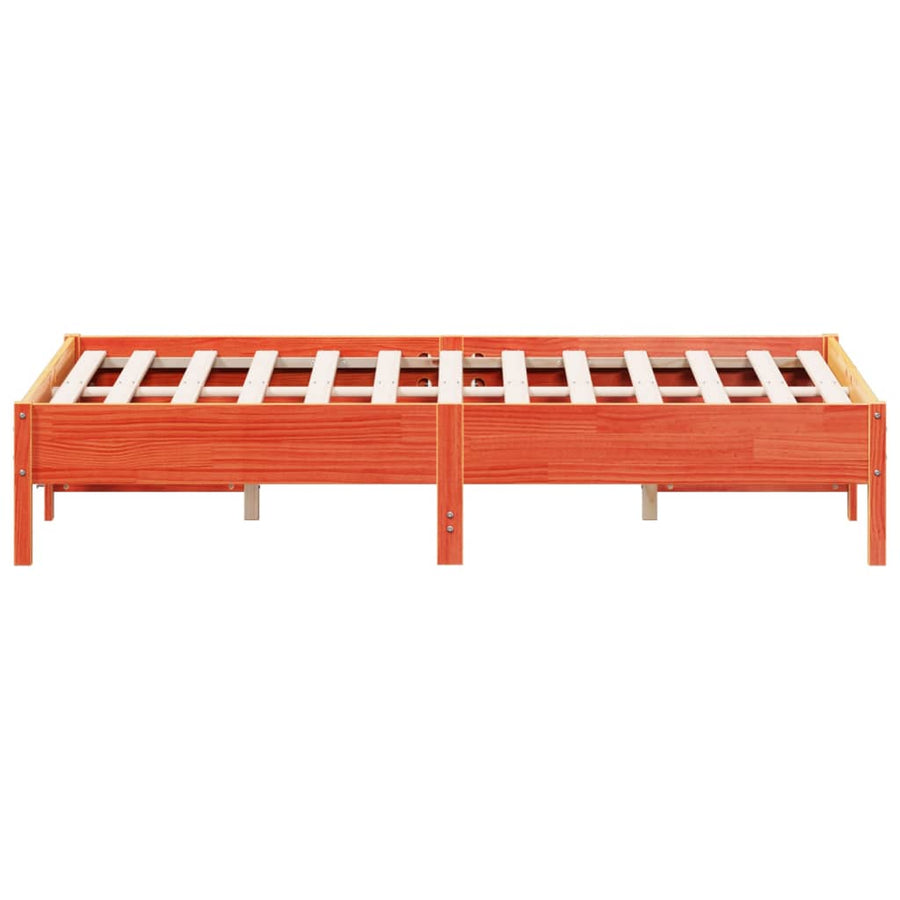Bedframe massief grenenhout wasbruin 120x190 cm