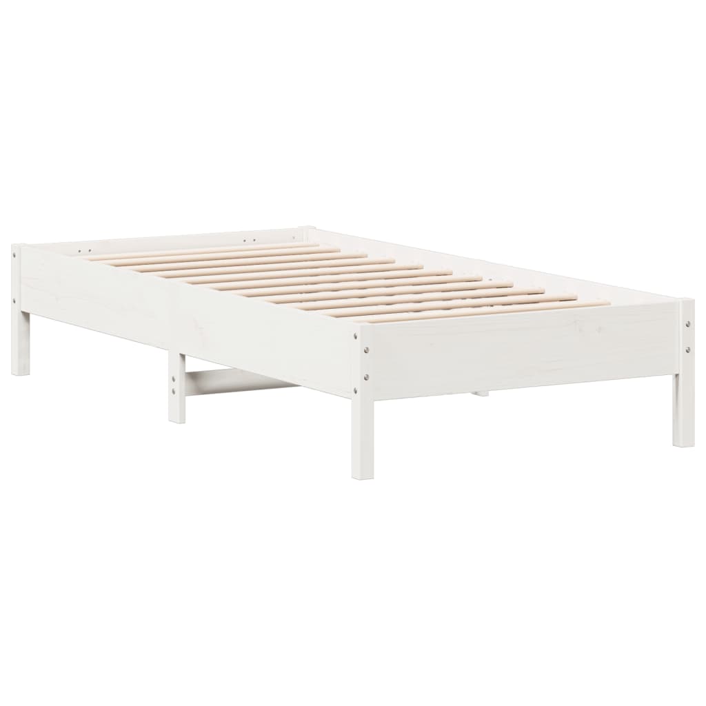 Bedframe 90x190 cm massief grenenhout wit