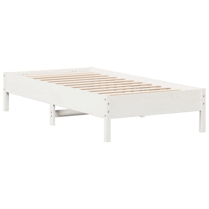 Bedframe 90x190 cm massief grenenhout wit
