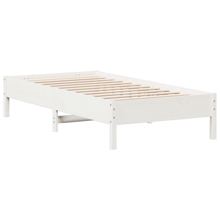 Bedframe 90x190 cm massief grenenhout wit