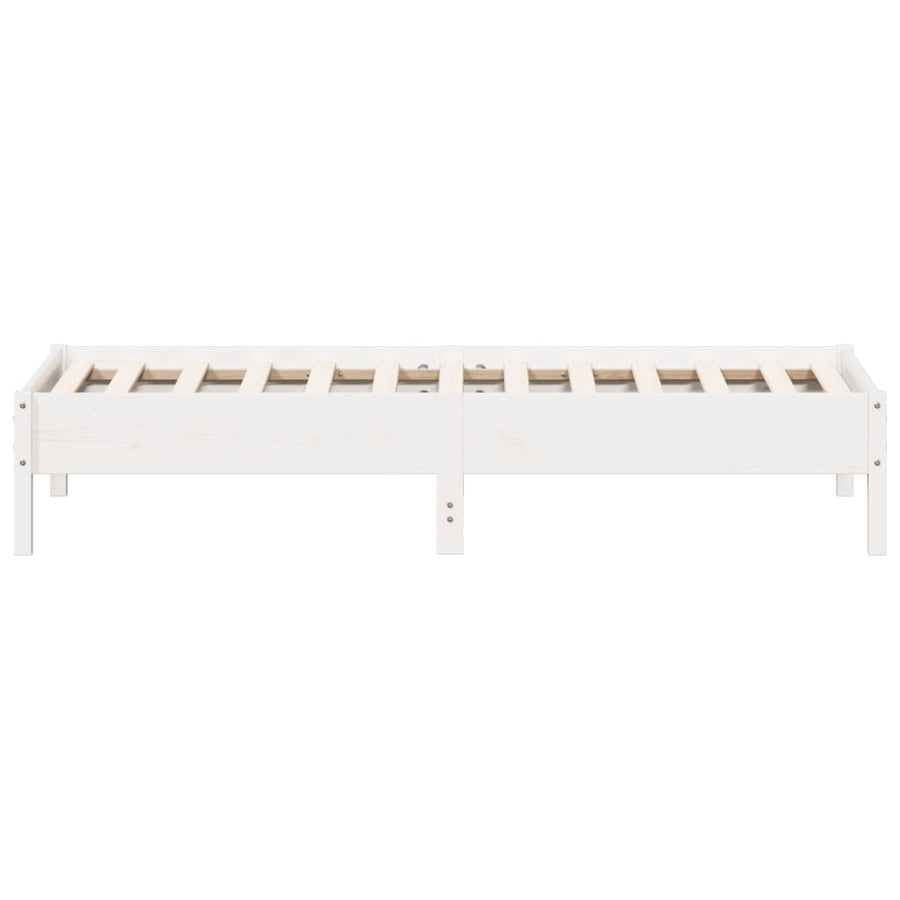 Bedframe 90x190 cm massief grenenhout wit