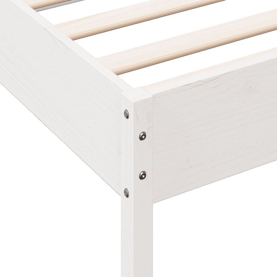 Bedframe 90x190 cm massief grenenhout wit