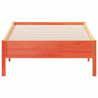 Bedframe massief grenenhout wasbruin 90x190 cm