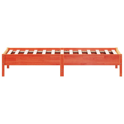 Bedframe massief grenenhout wasbruin 90x190 cm