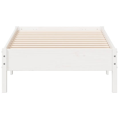 Bedframe massief grenenhout wit 75x190 cm