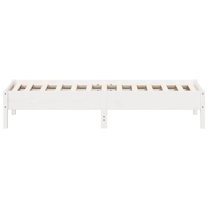 Bedframe massief grenenhout wit 75x190 cm