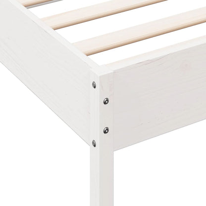 Bedframe massief grenenhout wit 75x190 cm
