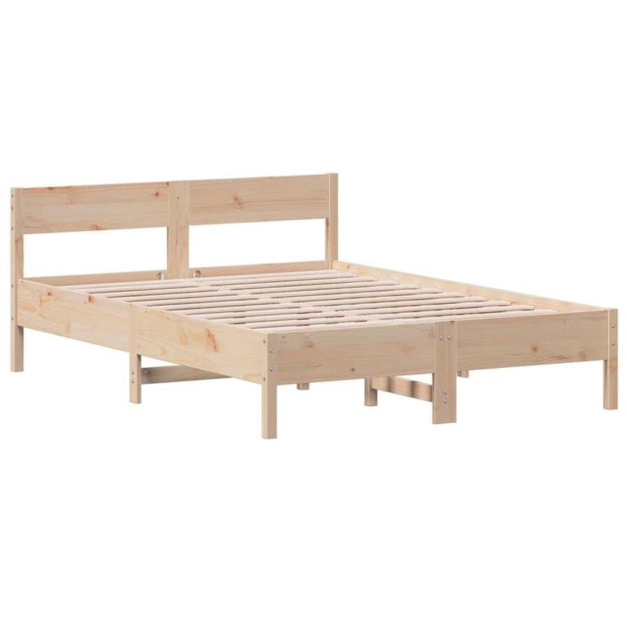 Bedframe met hoofdbord massief grenenhout 160x200 cm