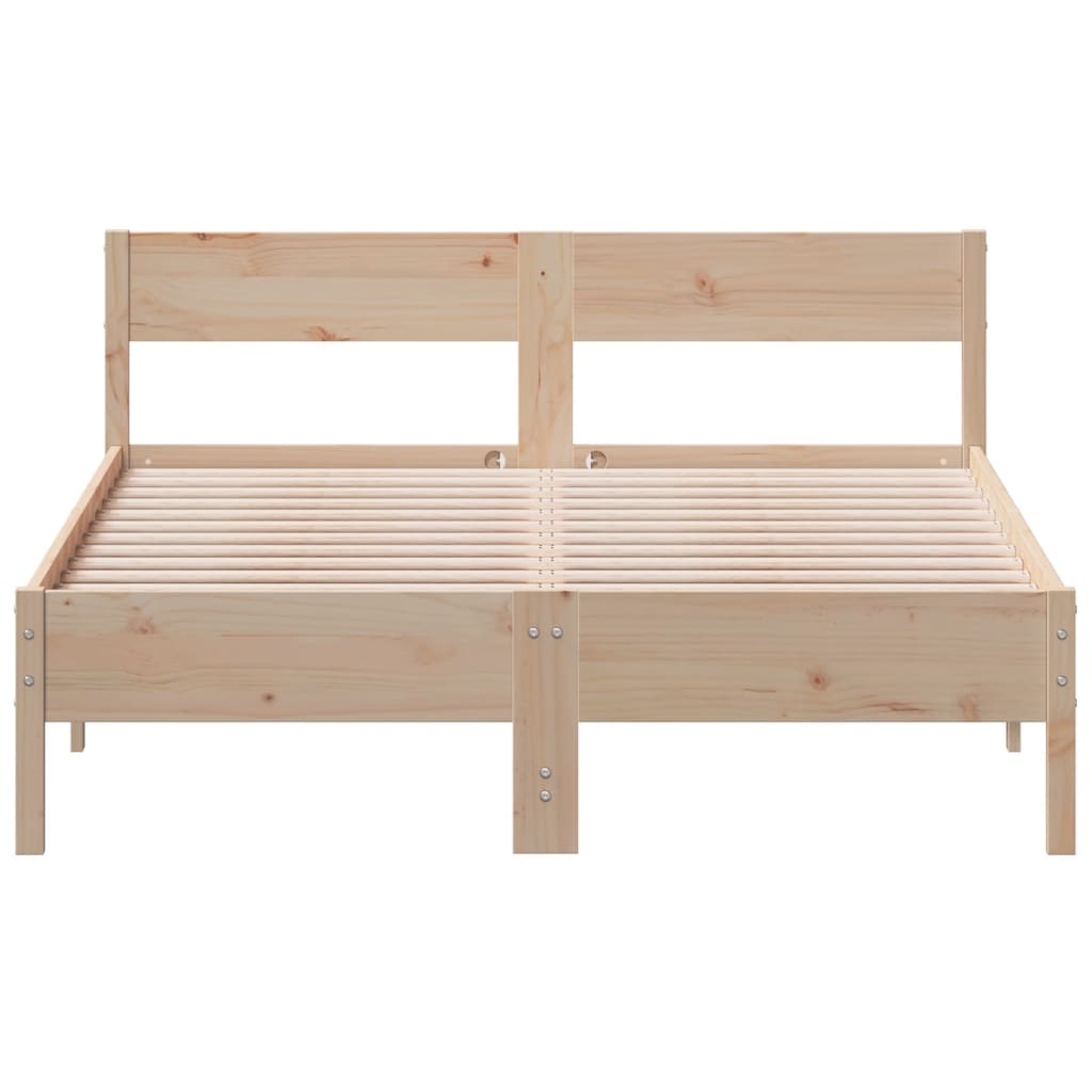 Bedframe met hoofdbord massief grenenhout 160x200 cm
