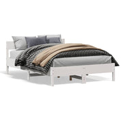 Bedframe massief grenenhout wit 140x200 cm