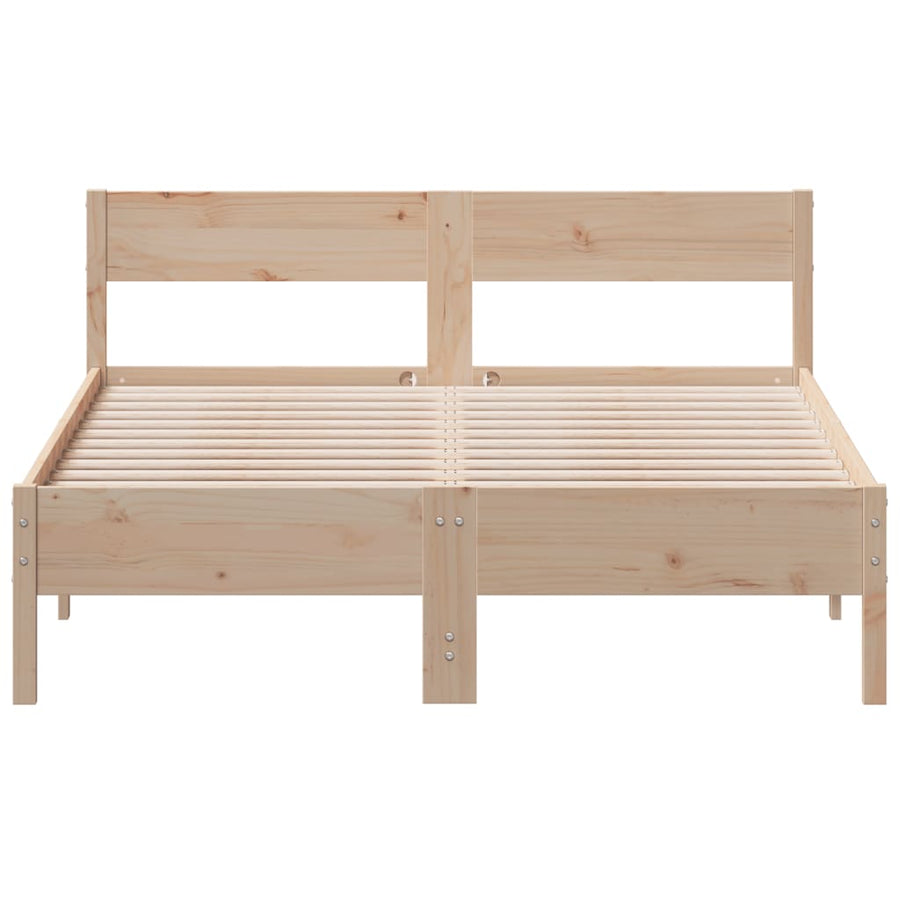Bedframe met hoofdbord massief grenenhout 120x200 cm 120 x 200 cm