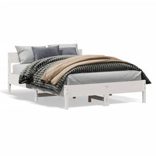 Bedframe met hoofdbord massief grenenhout wit 120x200 cm