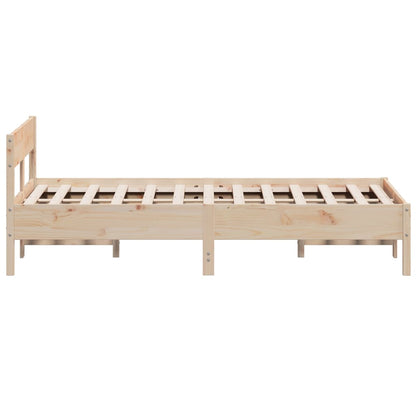 Bedframe met hoofdbord massief grenenhout 140x190 cm