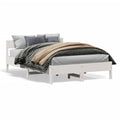 Bedframe zonder matras massief grenenhout wit 140x190 cm