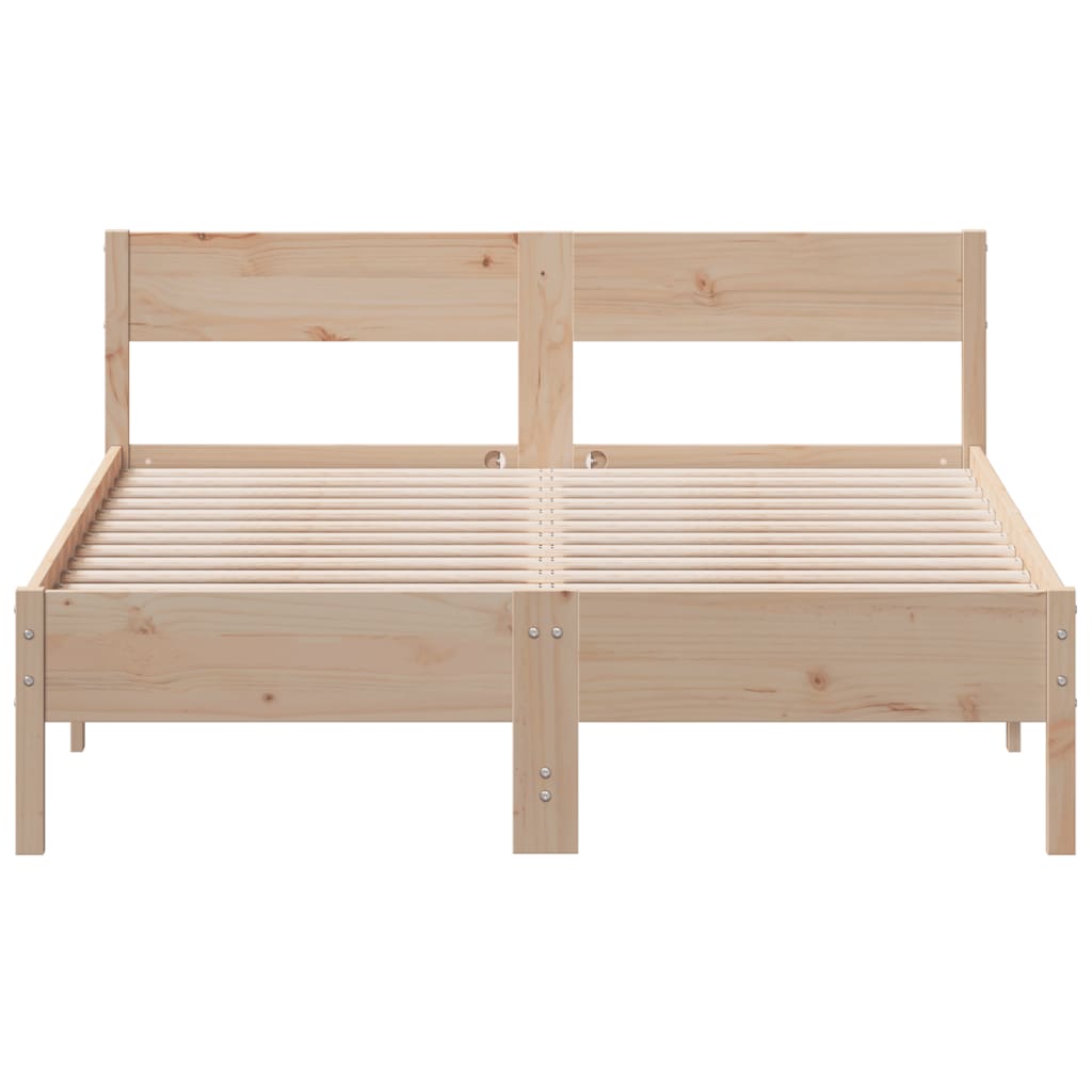 Bedframe met hoofdbord massief grenenhout 135x190 cm 135 x 190 cm