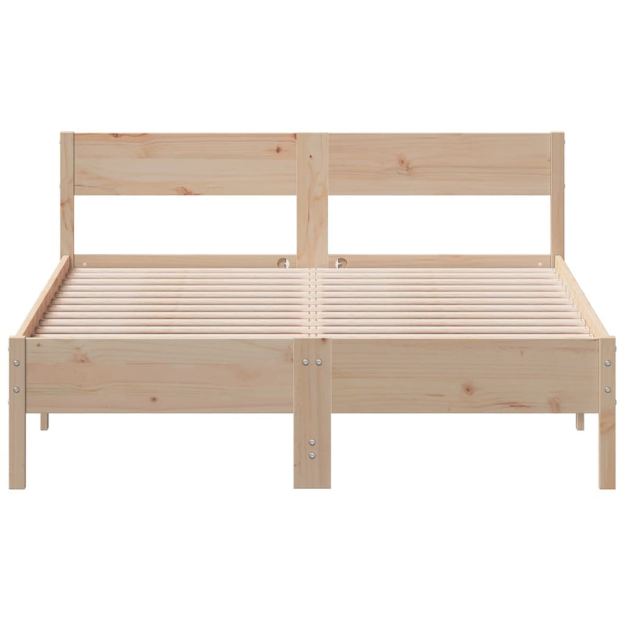 Bedframe met hoofdbord massief grenenhout 120x190 cm