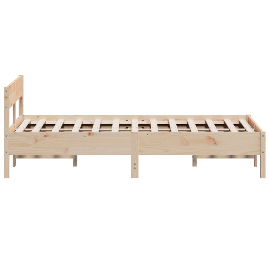 Bedframe met hoofdbord massief grenenhout 120x190 cm