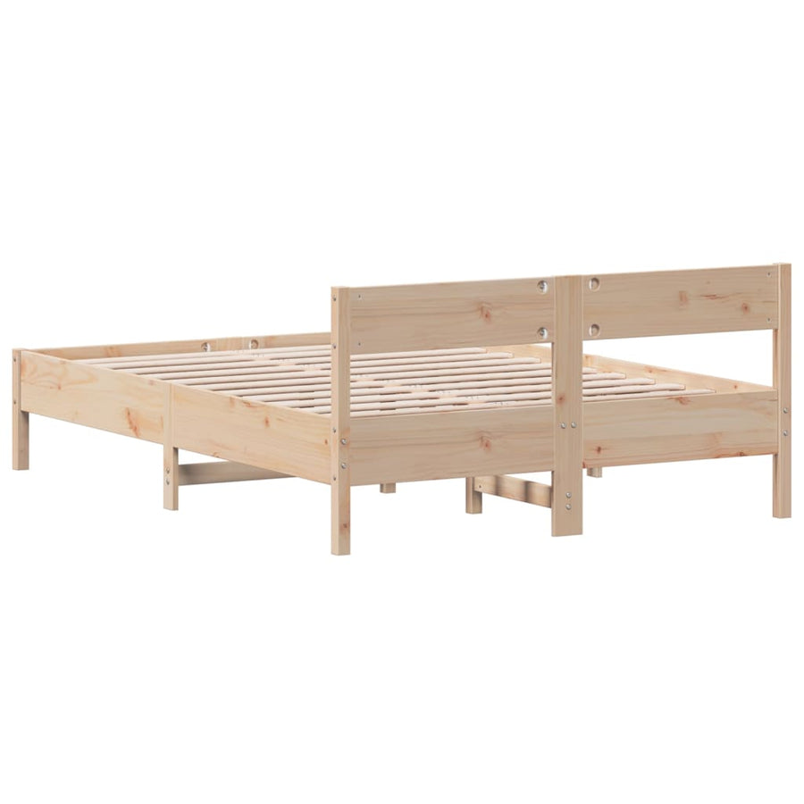 Bedframe met hoofdbord massief grenenhout 120x190 cm