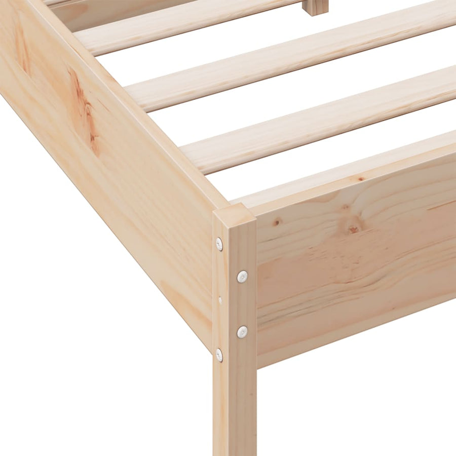 Bedframe met hoofdbord massief grenenhout 120x190 cm