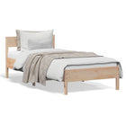 Bedframe met hoofdbord massief grenenhout 90x190 cm