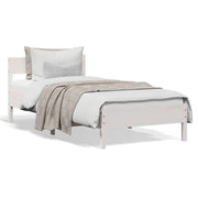 Bedframe massief grenenhout wit 90x190 cm