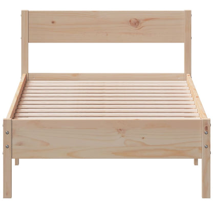 Bedframe met hoofdbord massief grenenhout 75x190 cm 75 x 190 cm