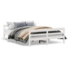 Bed frame without mattress solid pine white 140x200 cm