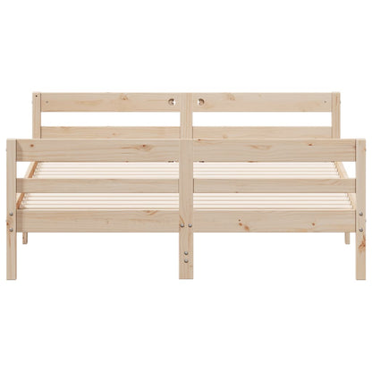 Bedframe Met Hoofdbord Massief Grenenhout 120 x 200 cm Naturel