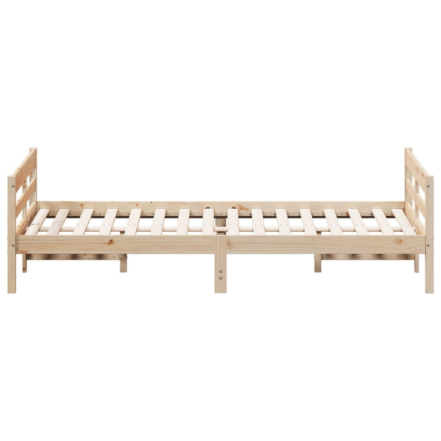 Bedframe Met Hoofdbord Massief Grenenhout 120 x 200 cm Naturel