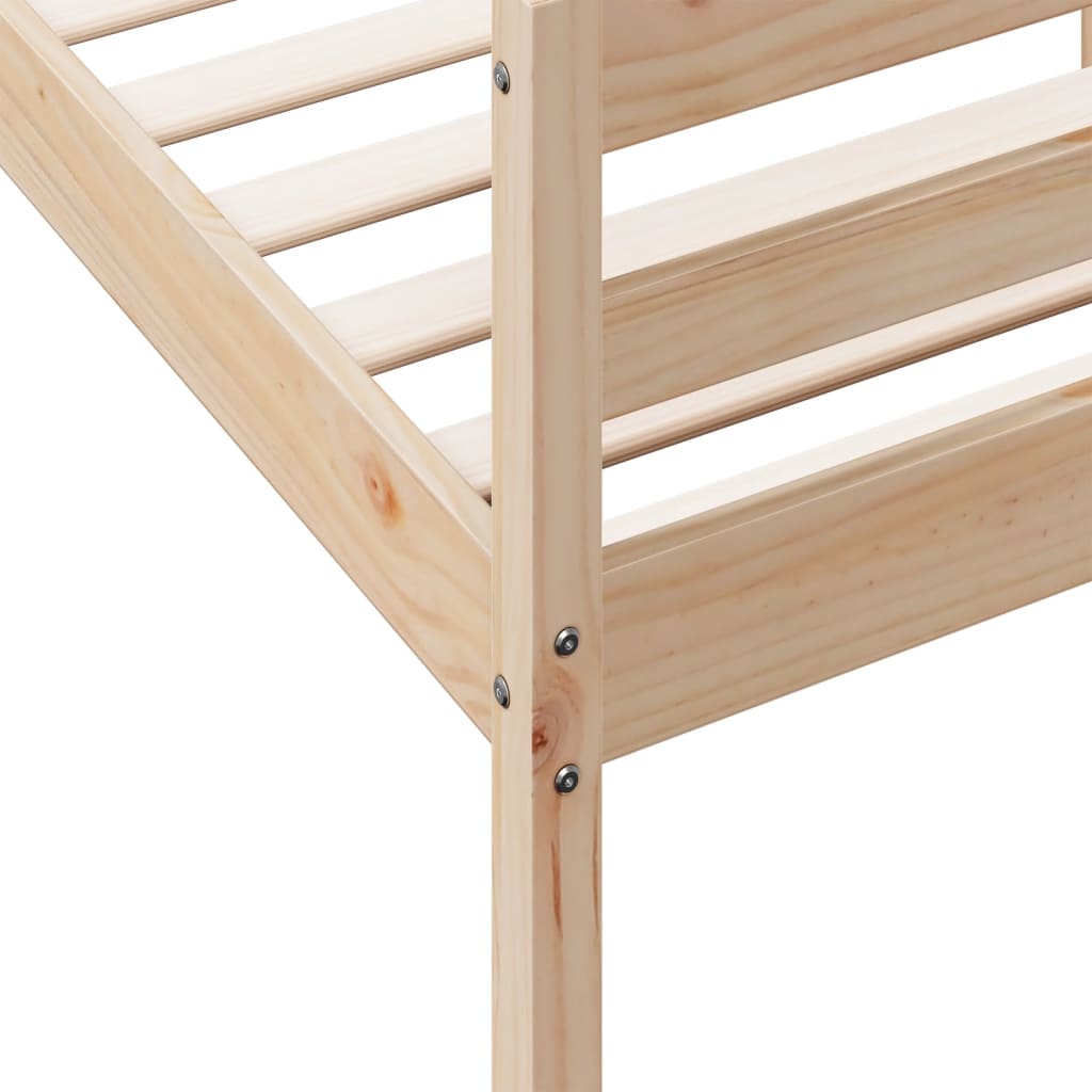 Bedframe Met Hoofdbord Massief Grenenhout 120 x 200 cm Naturel
